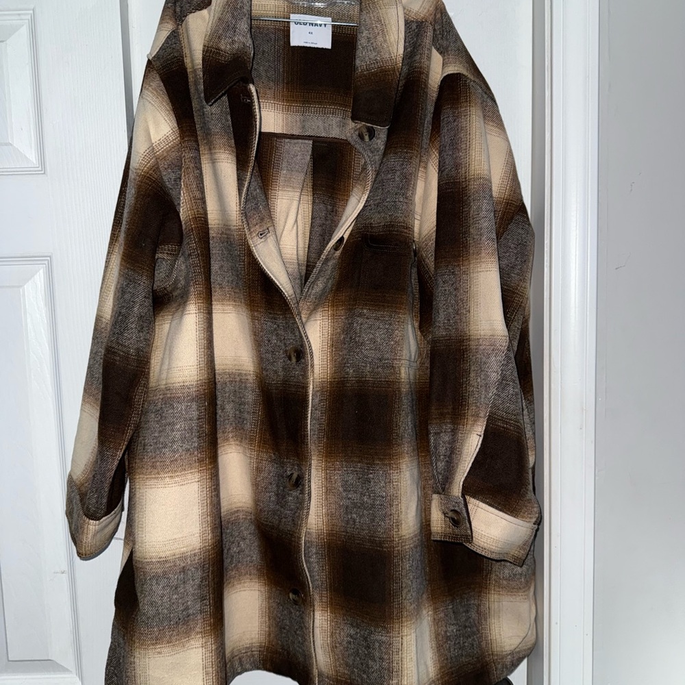 Plaid Oversized Button-Up Shacket